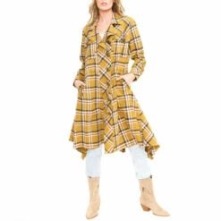 Top 10 🎉 Aratta Mustard Coco Plaid Trench 🧥 Coat Mstrd Mustard 🎁