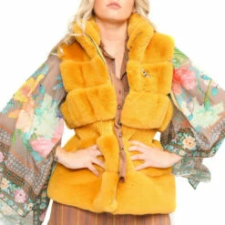 Cheapest 🔥 Aratta Mustard Winter Spice Vest Mstrd Mustard 😉