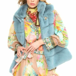 Cheapest 🎉 Aratta Teal Winter Spice Vest Teal Teal ❤️