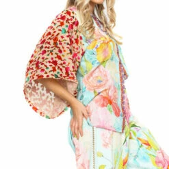 Best deal 🌟 Aratta Stunning Florals 👚 Shirt Teal Teal Floral ✨ -Cheap Aratta Store unnamed file 197