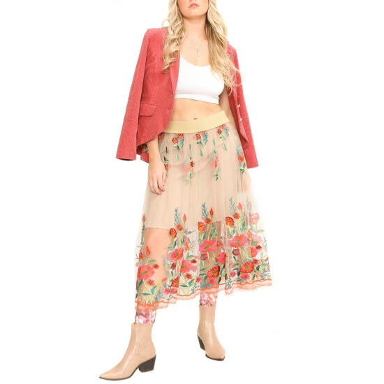 Wholesale π₯° Aratta Vintage Tulips π Skirt Beige Beige π₯ 2 Wholesale π₯° Aratta Vintage Tulips π Skirt Beige Beige π₯ - Image 2